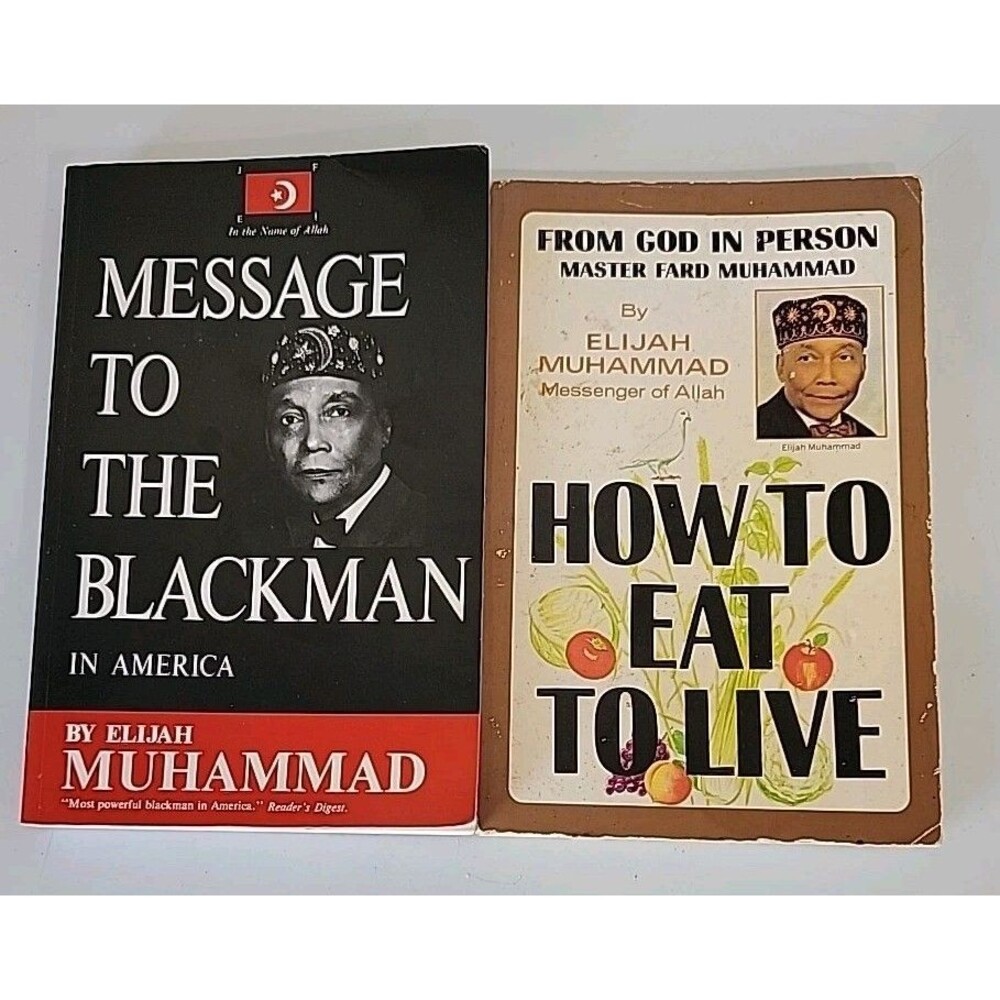 Elijah Muhammad 2 Book Lot Message to the Blackman How to Eat to Live